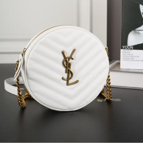 Yves Saint Laurent Handbags - Yves Saint Laurent White Chevron Crossbody Bag